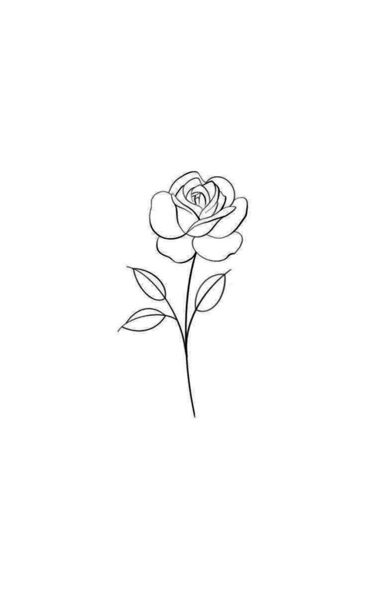 Small Rose Outline Tattoo: 15 Stunning Designs That Will Steal Your ...